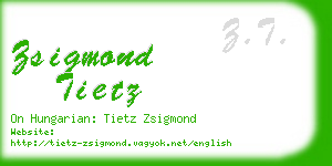 zsigmond tietz business card